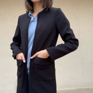 H&M Black Longline Open Coat with Pockets
